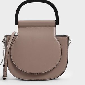Charles & Keith Mini Top Handle Saddle Bag NEW